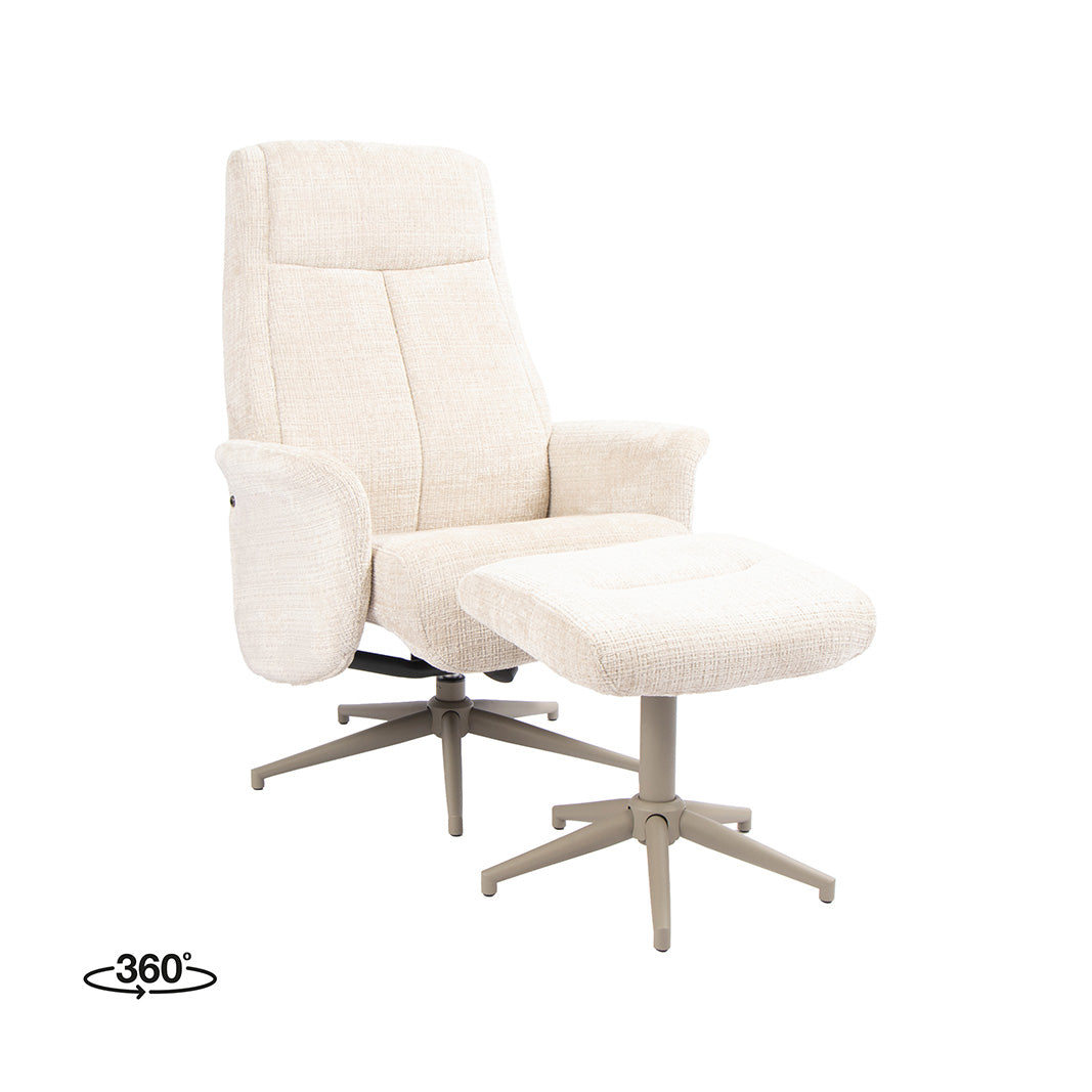 Label51 - Draaifauteuil Tumba + hocker - 77 x 76 x 105 cm