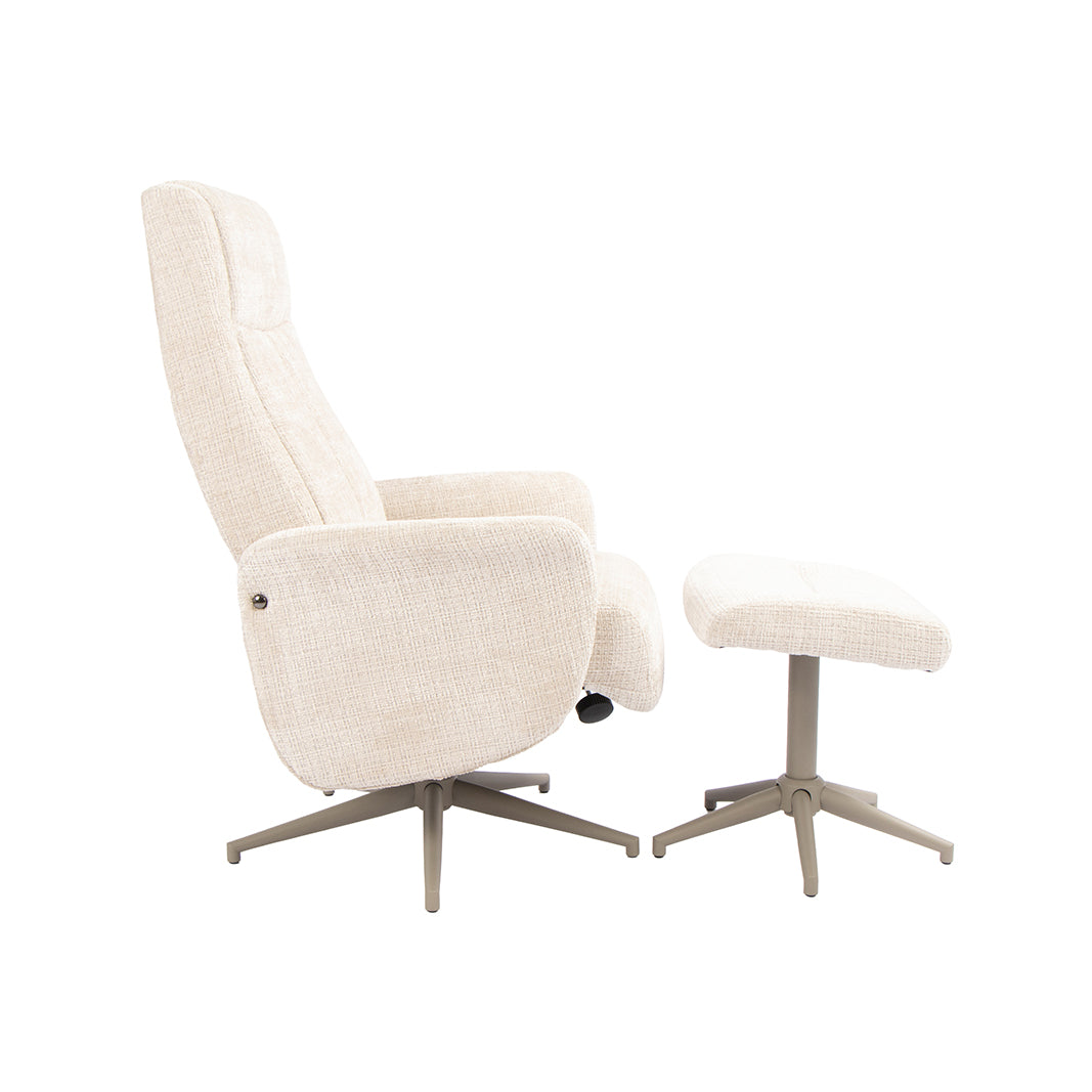 Label51 - Fauteuil pivotant Tumba + repose-pieds - 77 x 76 x 105 cm