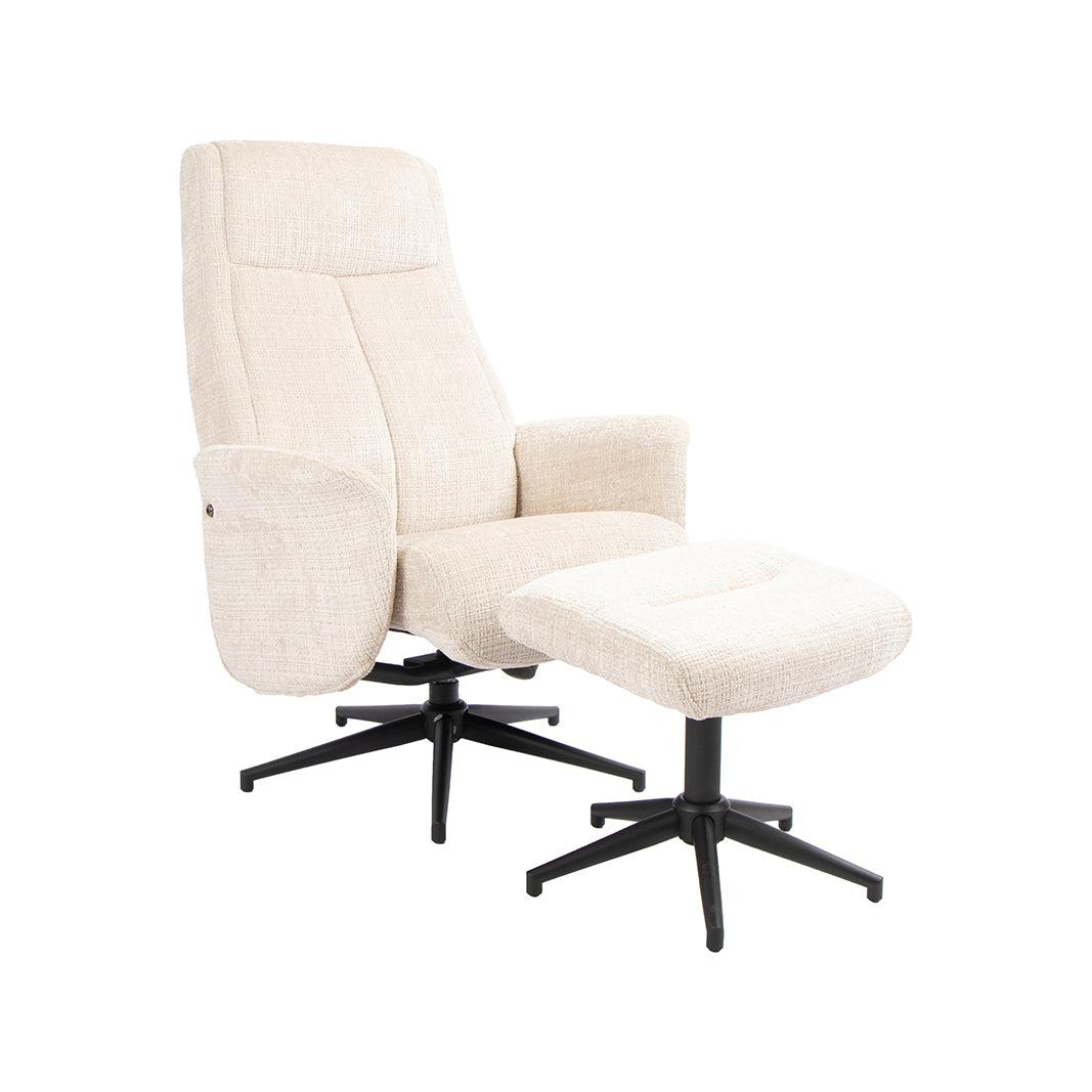 Label51 - Fauteuil pivotant Tumba + repose-pieds - 77 x 76 x 105 cm