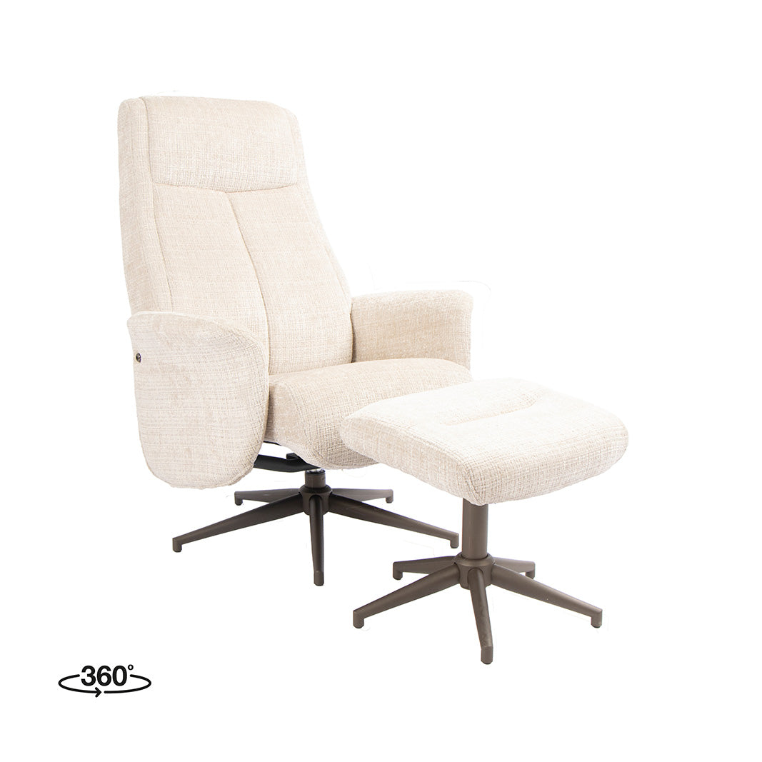 Label51 - Fauteuil pivotant Tumba + repose-pieds - 77 x 76 x 105 cm