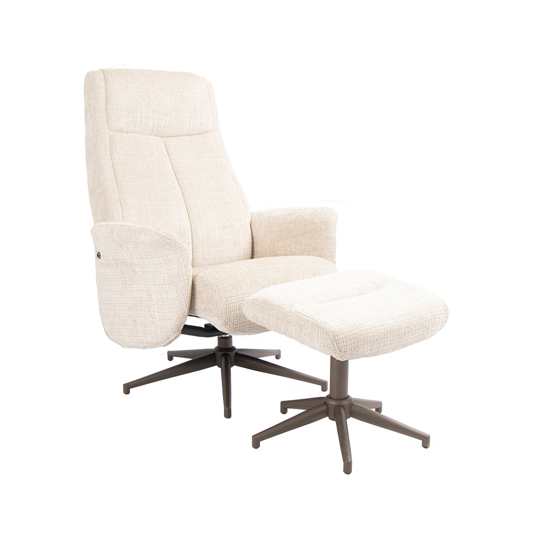 Label51 - Fauteuil pivotant Tumba + repose-pieds - 77 x 76 x 105 cm
