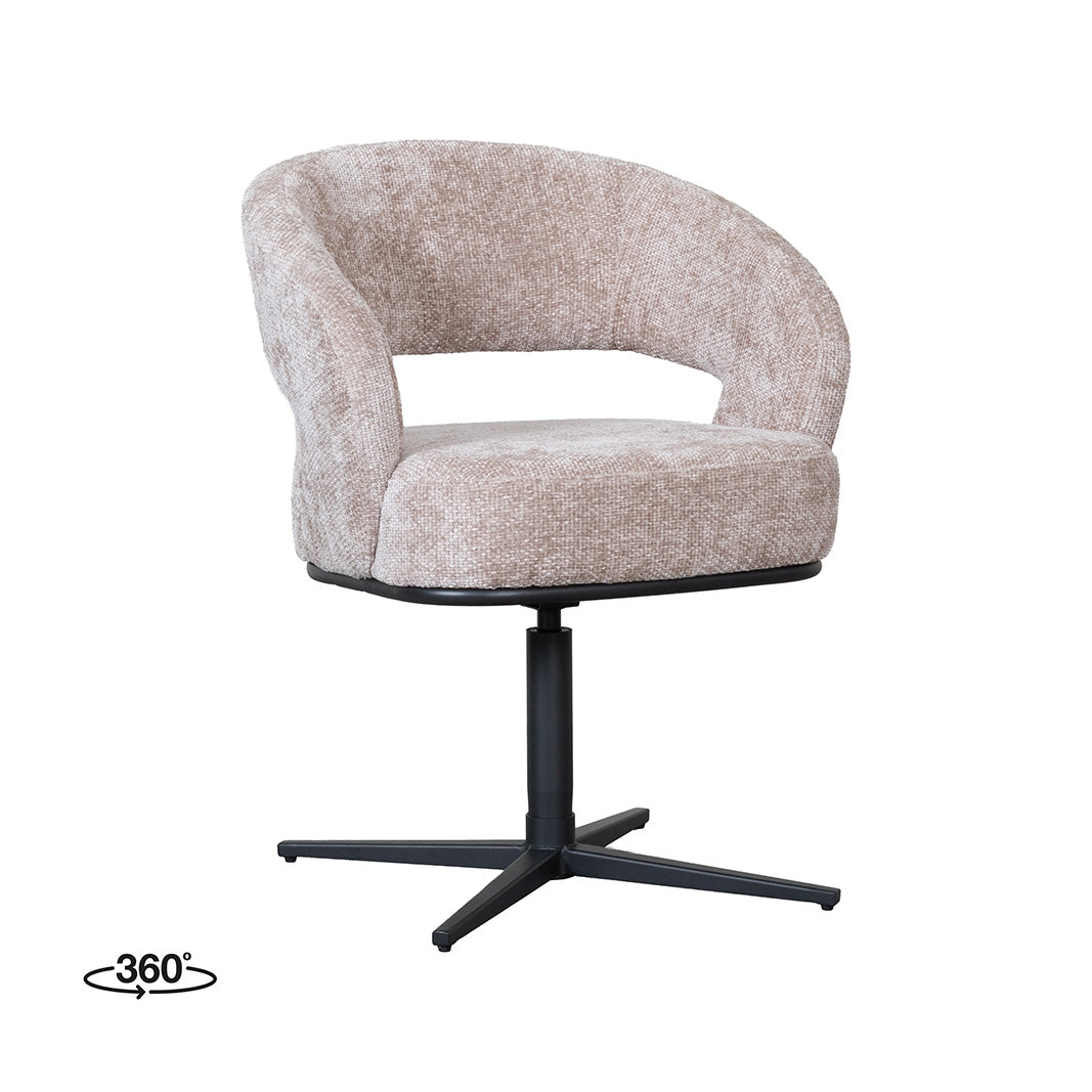 Label51 - Chaise de salle à manger New York - Tissu - Noir - 62 x 63 x 81 cm