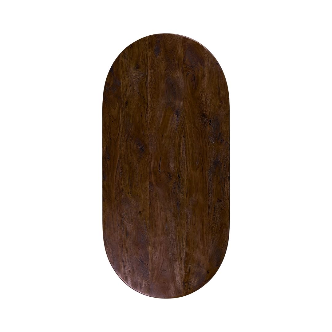 Label51 - Plateau de table demi-cercle bord brut - 180 x 100 cm