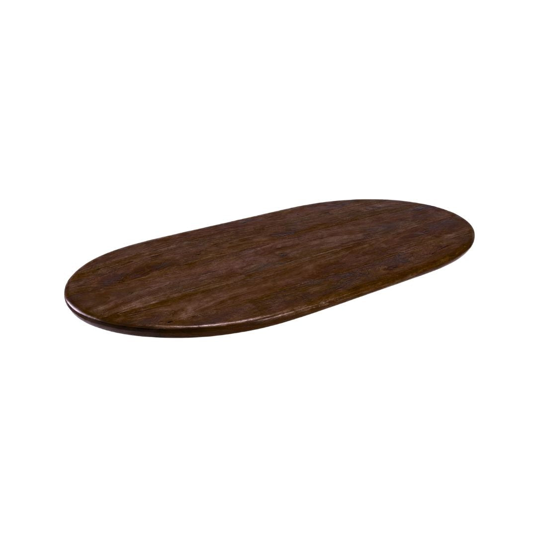 Label51 - Plateau de table demi-cercle bord irrégulier - Bois de manguier - 160 x 100 cm