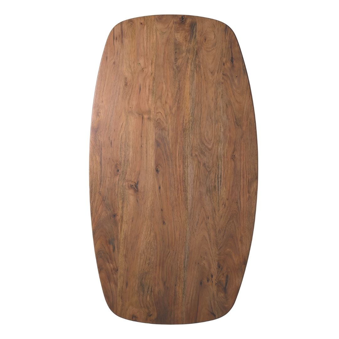 Label51 - Tafelblad Deens Ovaal ruwe Rand - Mangohout - Naturel - 240 x 100 cm