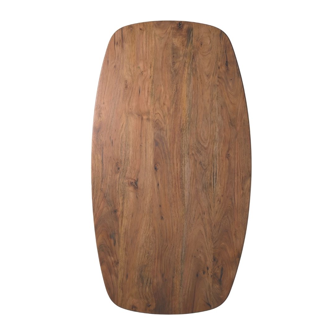 Label51 - Tafelblad Deens Ovaal Rechte Rand - 220 x 100 cm