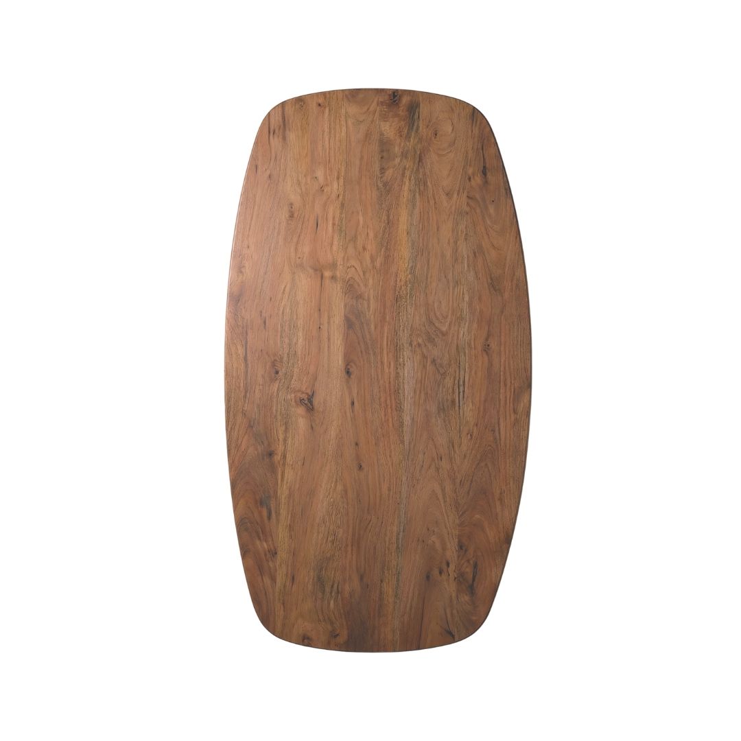Label51 - Plateau de table ovale danois bord droit - Bois de manguier - Naturel - 160 x 100 cm