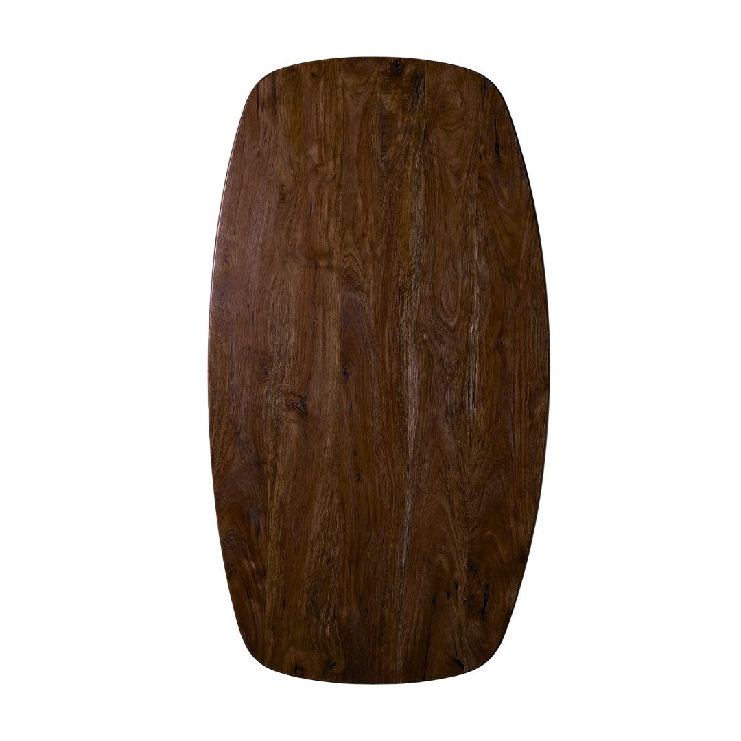 Label51 - Plateau de table ovale danois avec bord brut - Bois de manguier - 200 x 100 cm