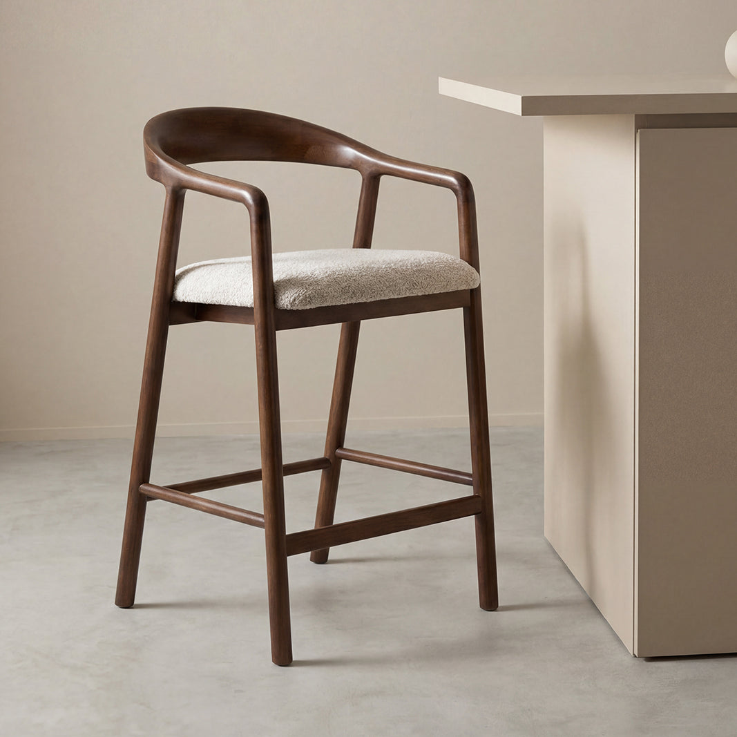 Label51 - Tabouret de bar Lone - Tissu - 58 x 60 x 91 cm