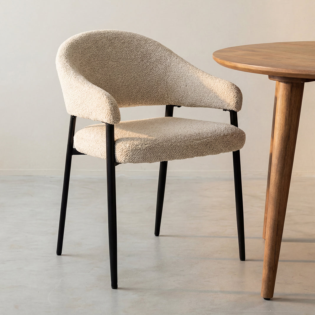 Label51 - Chaise de salle à manger Sora - Bouclette - 55 x 59 x 80 cm
