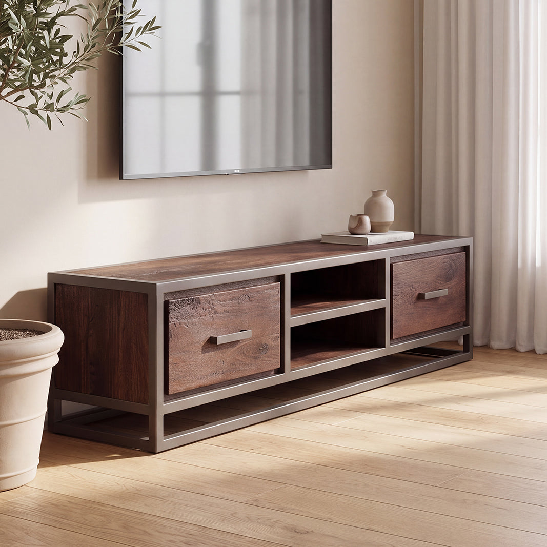 Label51 - Meuble TV Peru - Bois de manguier - 160 x 45 x 40 cm