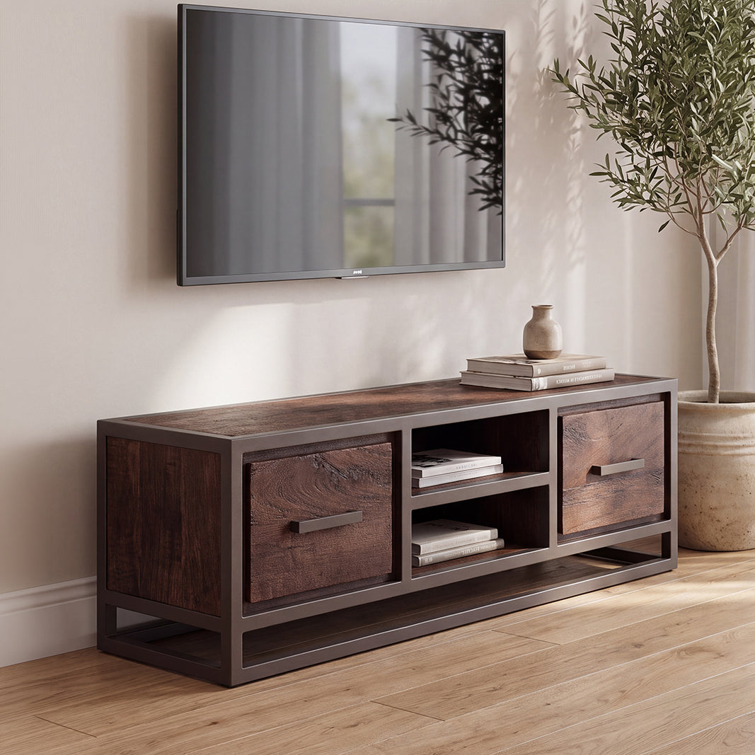 Label51 - Meuble TV Peru - Bois de manguier - 120 x 45 x 40 cm