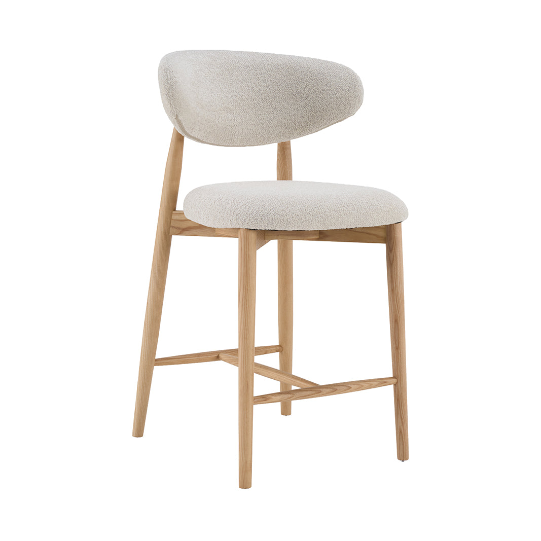 Label51 - Tabouret de bar Kyoto - Tissu - 56 x 54 x 98 cm