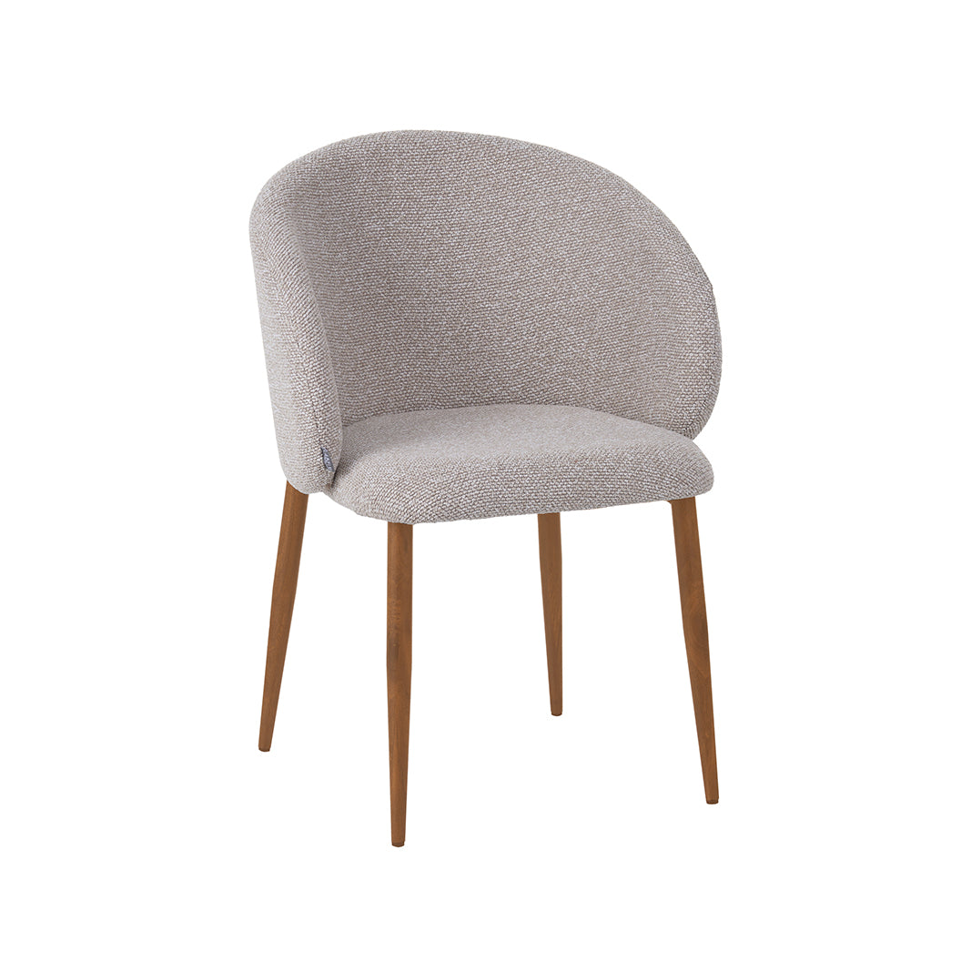 Label51 - Chaise de salle à manger Yuki - Bouclette - Naturel - 59 x 55 x 77 cm