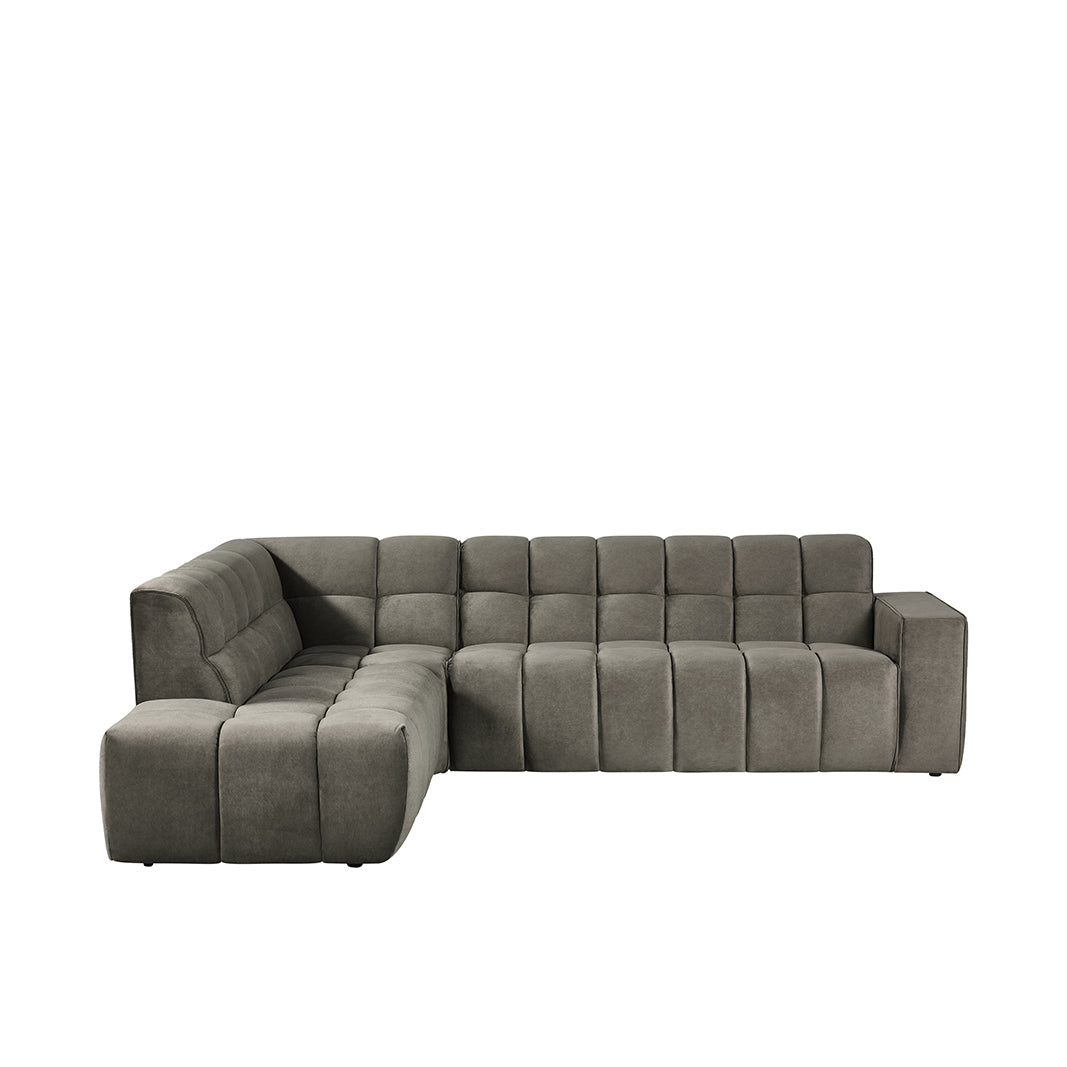 Label51 - Canapé d'angle Valentino gauche - Tissu - Taupe - 290 x 233 x 83 cm