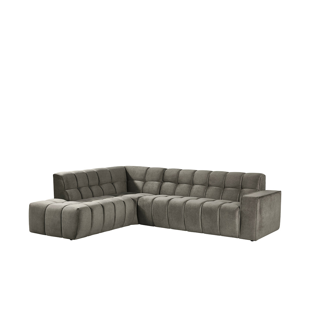 Label51 - Canapé d'angle Valentino gauche - Tissu - Taupe - 290 x 233 x 83 cm