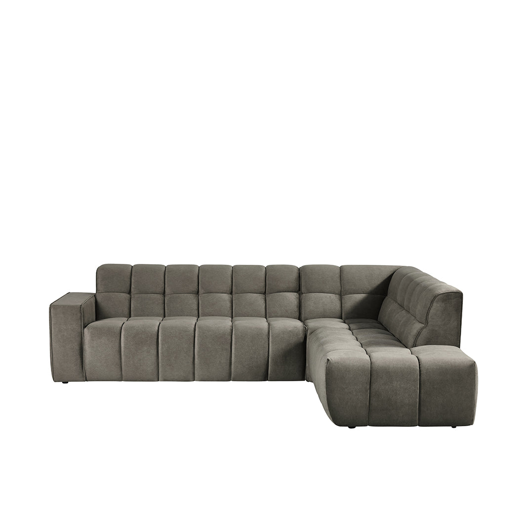 Label51 - Canapé d'angle Valentino droite - Tissu - Taupe - 290 x 233 x 83 cm
