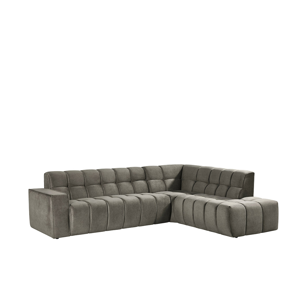 Label51 - Canapé d'angle Valentino droite - Tissu - Taupe - 290 x 233 x 83 cm