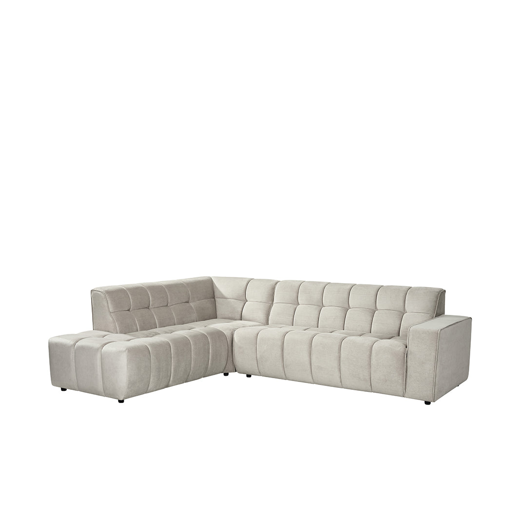 Label51 - Canapé d'angle Valentino gauche - Tissu - Naturel - 290 x 233 x 83 cm