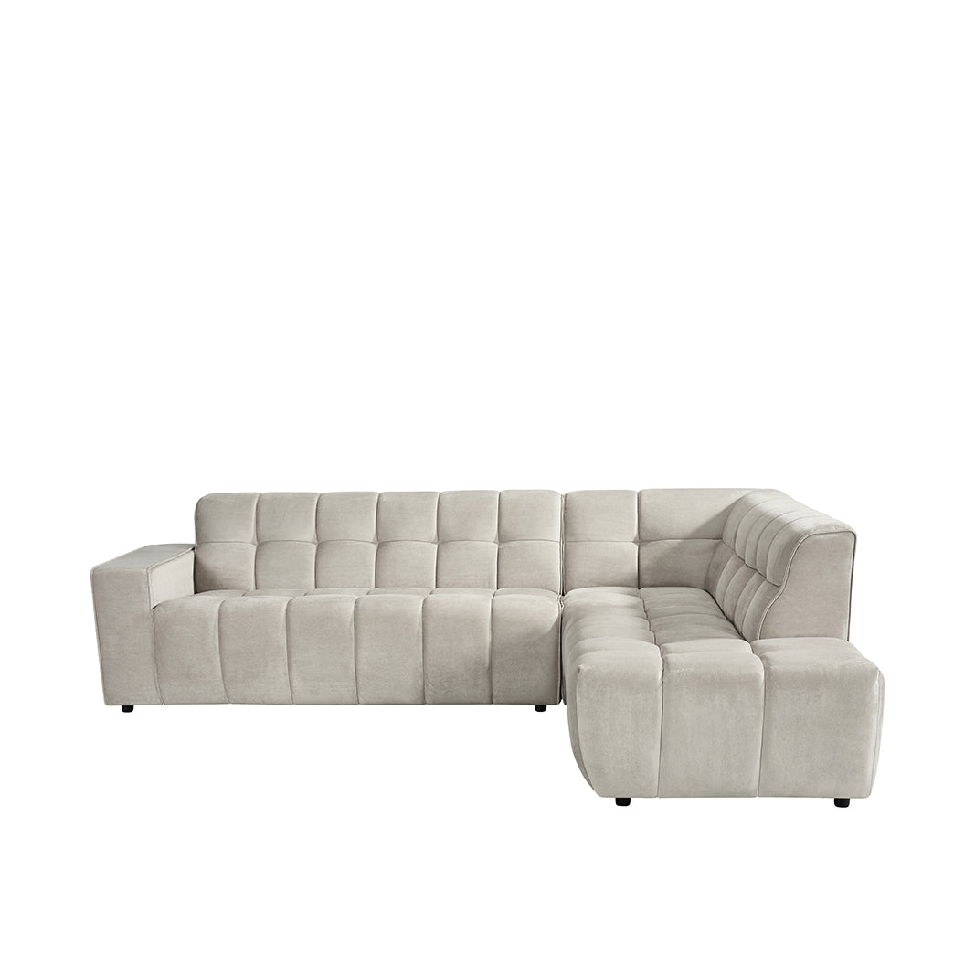 Label51 - Canapé d'angle Valentino droite - Tissu - Naturel - 290 x 233 x 83 cm