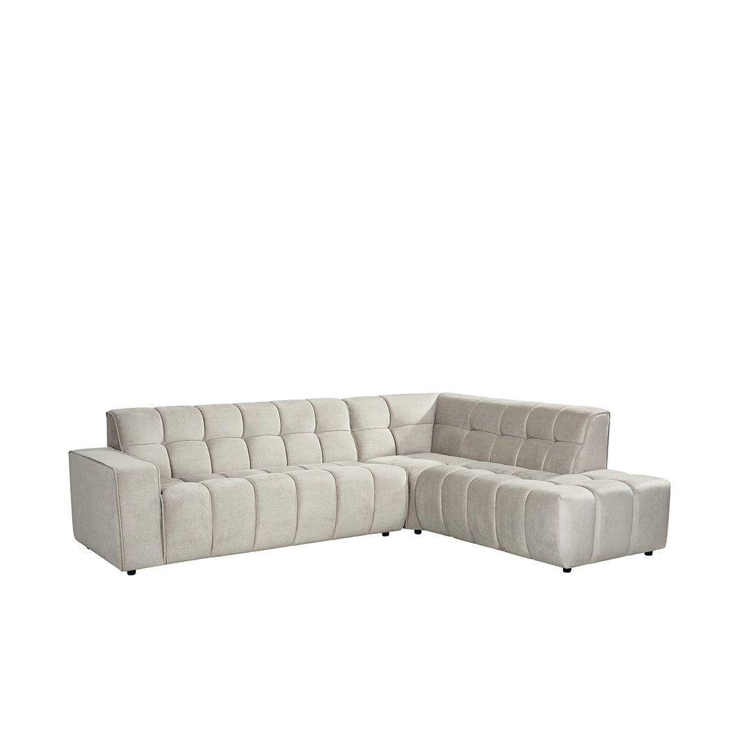 Label51 - Canapé d'angle Valentino droite - Tissu - Naturel - 290 x 233 x 83 cm