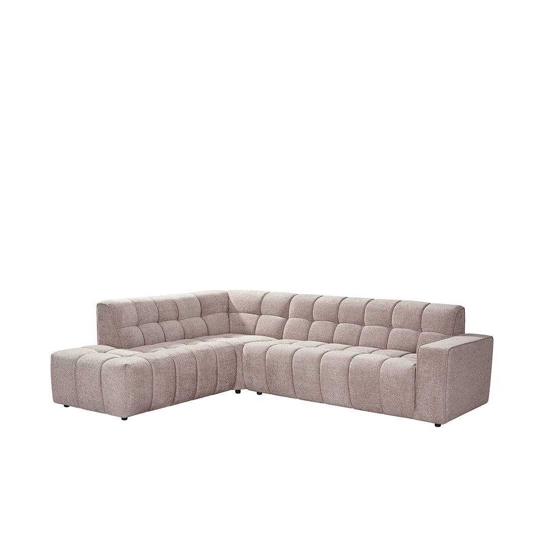 Label51 - Canapé d'angle Valentino gauche - Tissu - Argile - 290 x 233 x 83 cm