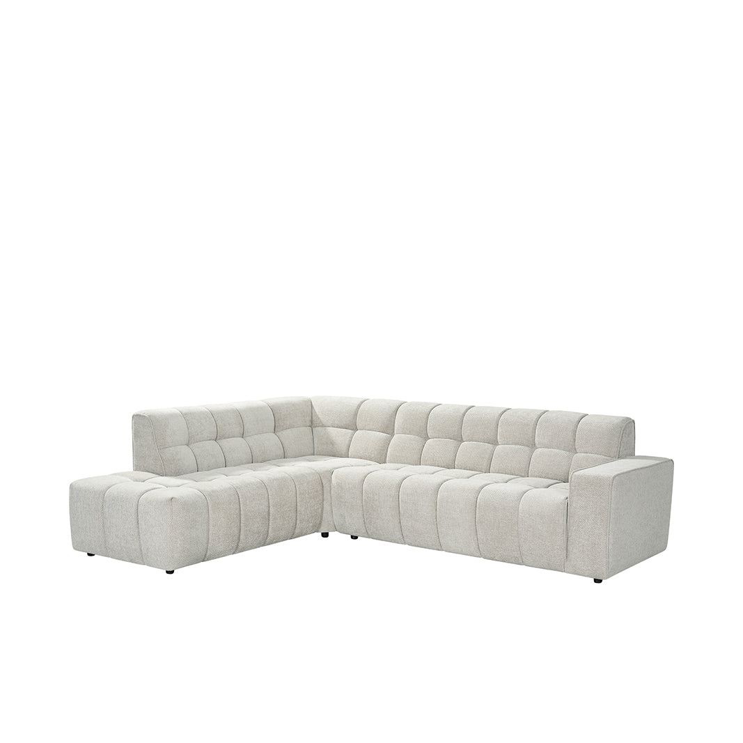Label51 - Canapé d'angle Valentino gauche - Tissu - Naturel - 290 x 233 x 83 cm