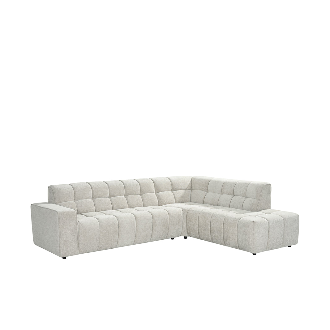 Label51 - Hoekbank Valentino Rechts - Stof - Naturel - 290 x 233 x 83 cm