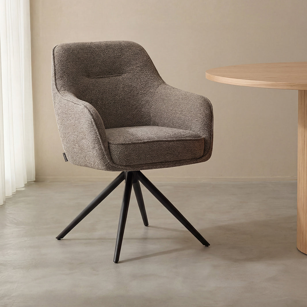 Label51 - Chaise de salle à manger Akira - Bouclé - Champignon - 63 x 65 x 87 cm