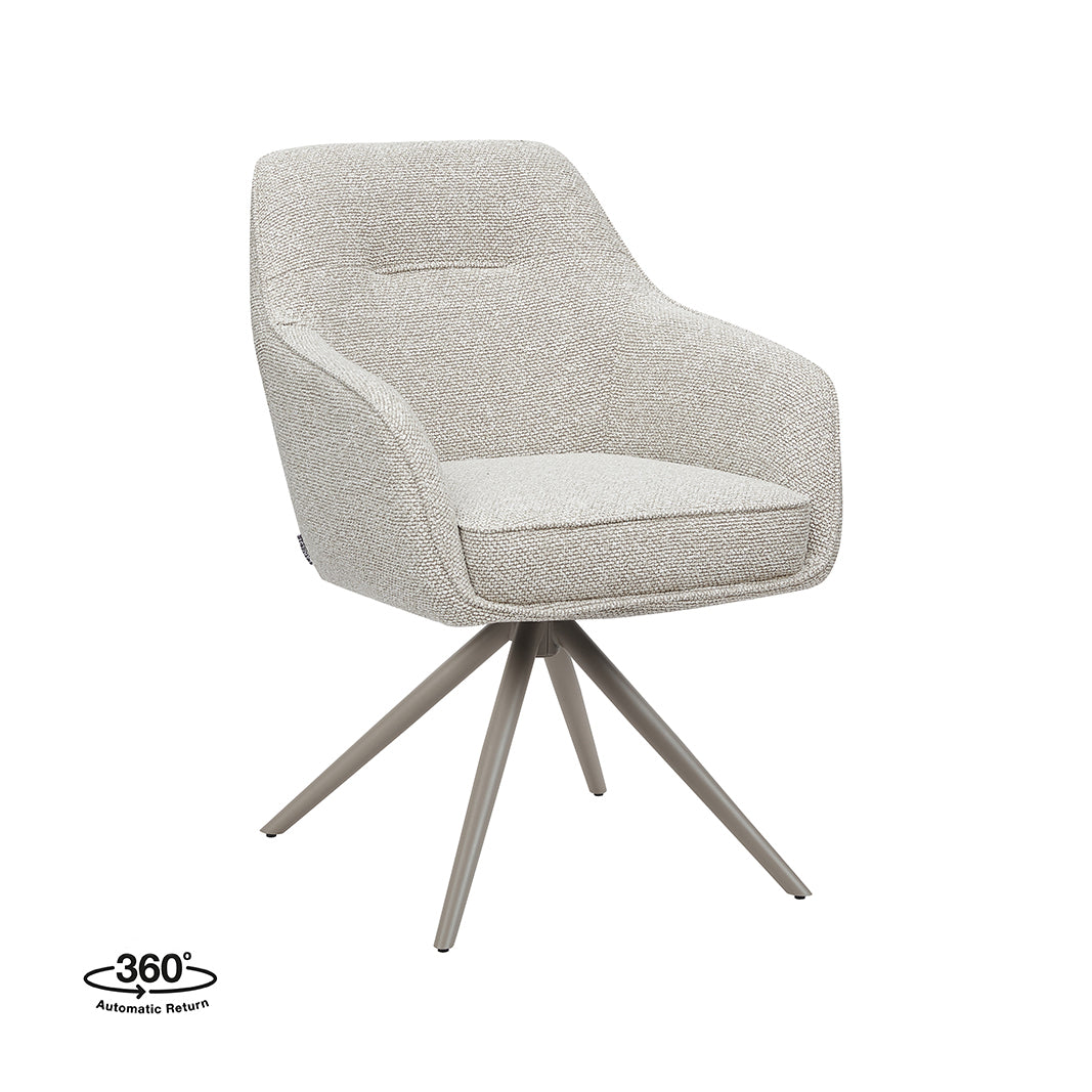 Label51 - Eetkamerstoel Akira - Bouclé - Naturel - 63 x 65 x 87 cm