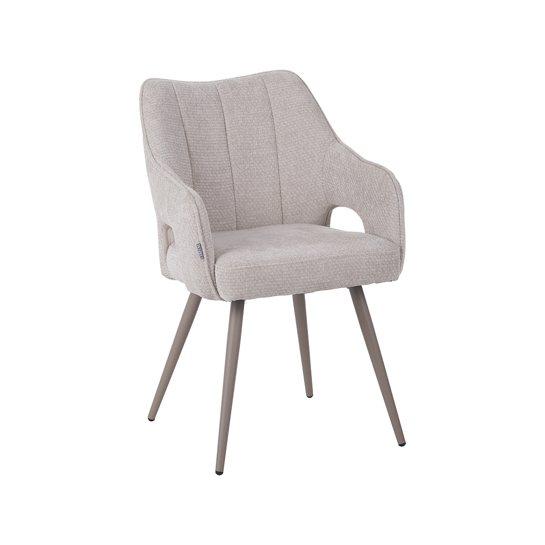 Label51 - Chaise de salle à manger Stan - Tissu - Naturel - 55 x 60 x 87 cm