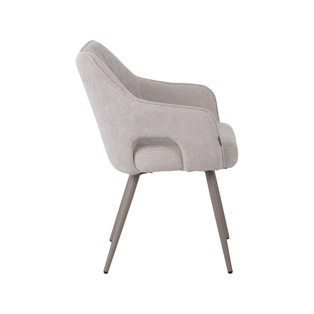Label51 - Chaise de salle à manger Stan - Tissu - Naturel - 55 x 60 x 87 cm