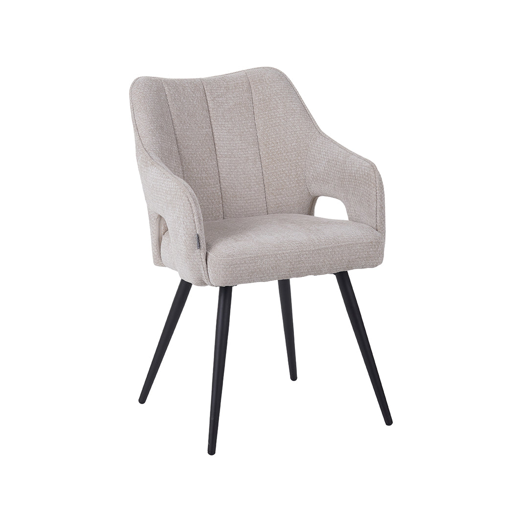 Label51 - Eetkamerstoel Stan - Stof - Naturel - 55 x 60 x 87 cm