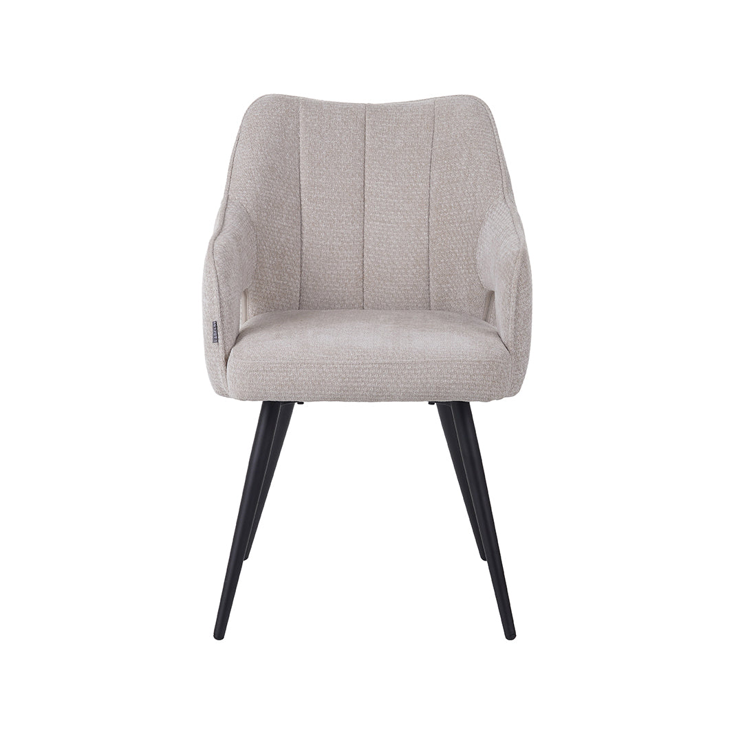 Label51 - Eetkamerstoel Stan - Stof - Naturel - 55 x 60 x 87 cm