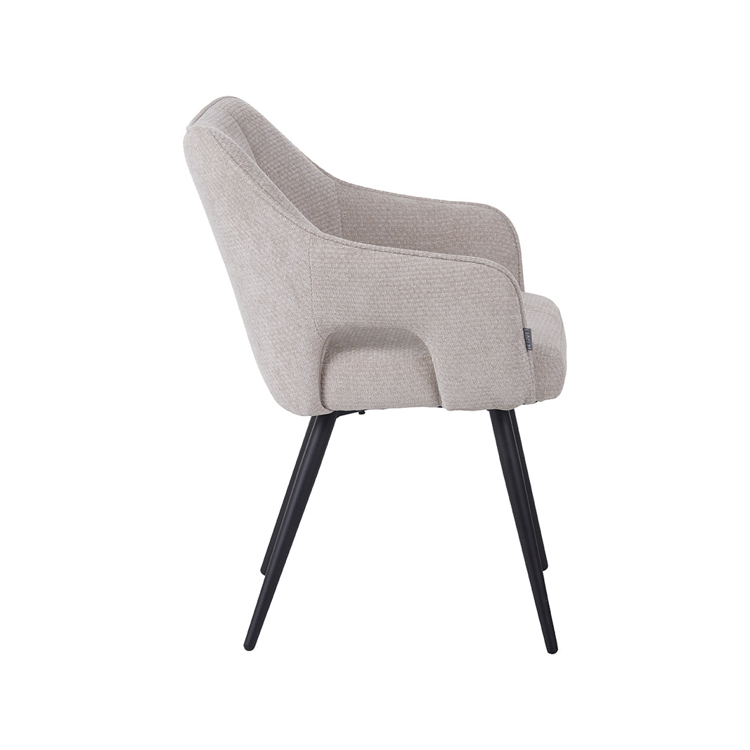 Label51 - Eetkamerstoel Stan - Stof - Naturel - 55 x 60 x 87 cm