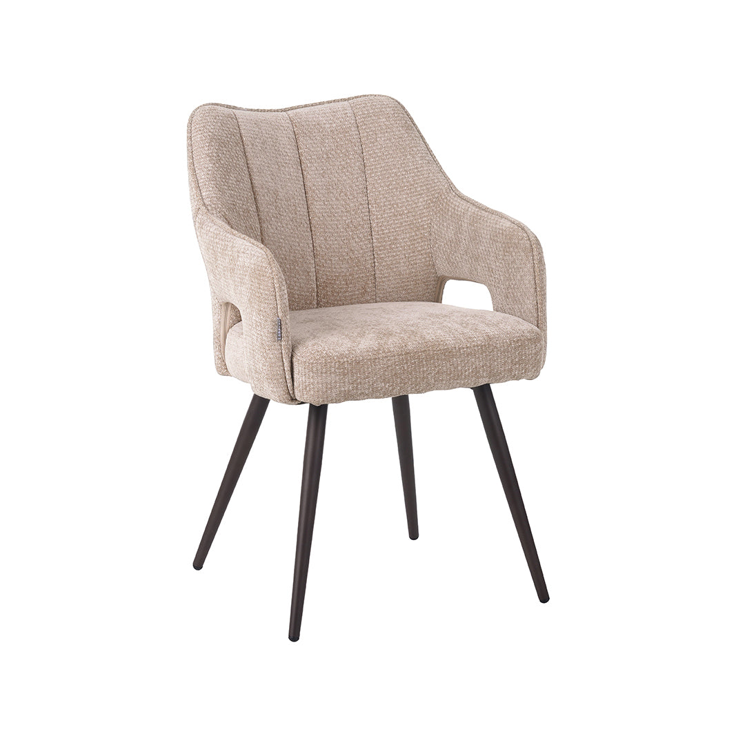 Label51 - Chaise de salle à manger Stan - Tissu - Argile - 55 x 60 x 87 cm