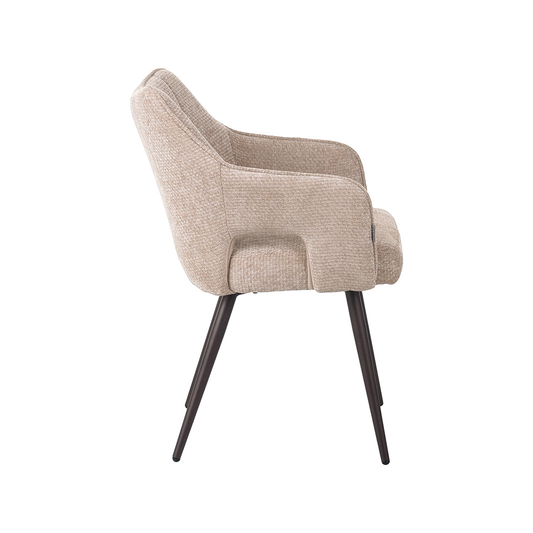 Label51 - Chaise de salle à manger Stan - Tissu - Argile - 55 x 60 x 87 cm