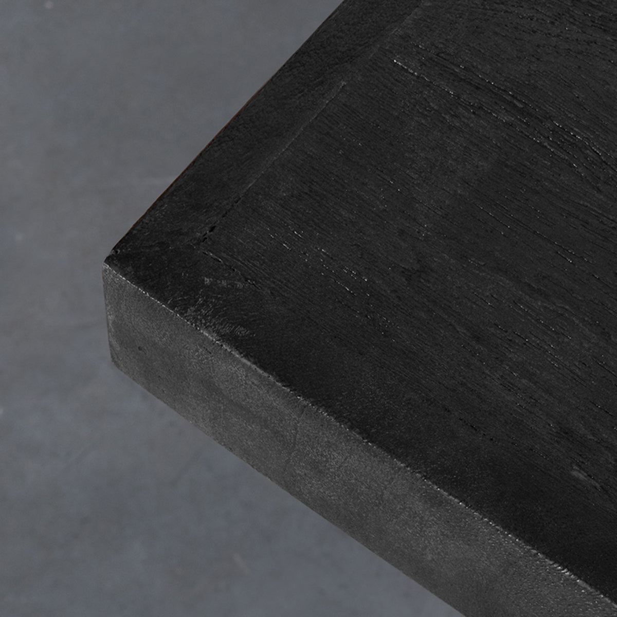 LABEL51 Eetkamertafel Tafelblad Straight Edge - Zwart - Mangohout - 120 cm Straight