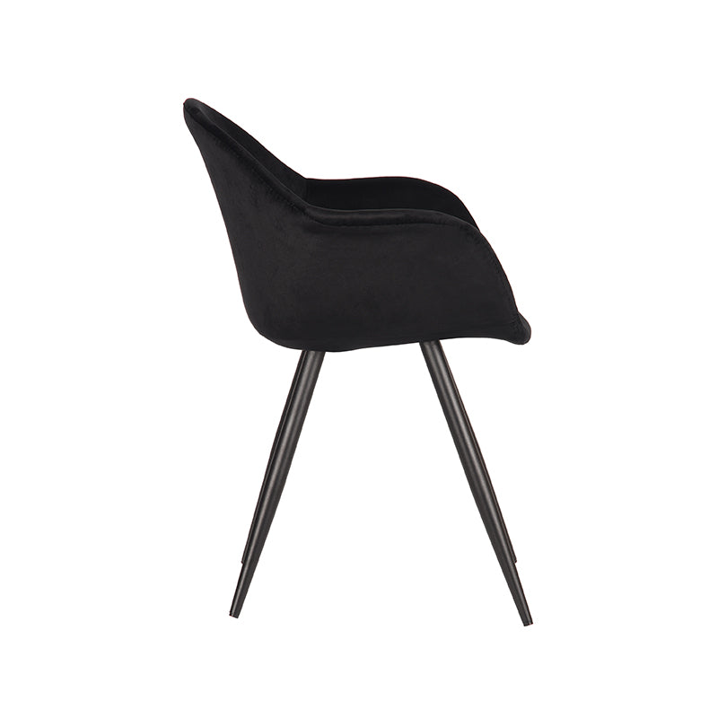 LABEL51 Chaise de salle à manger Forli - Noir - Velours