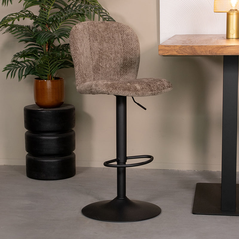 Label51 - Tabouret de bar Vino - Tissu - Vert chasseur - 45 x 53 x 95-116 cm