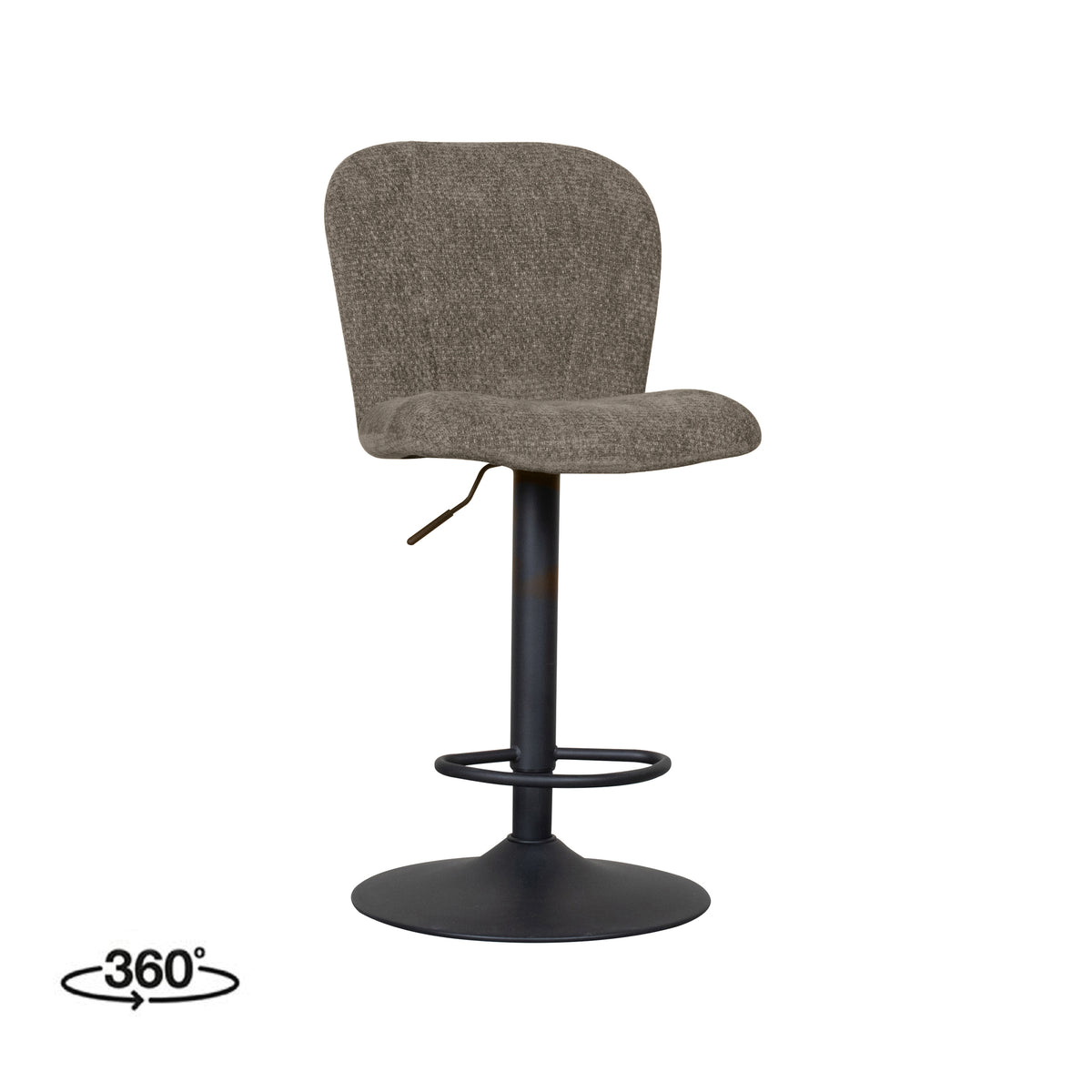 Label51 - Tabouret de bar Vino - Tissu - Vert chasseur - 45 x 53 x 95-116 cm