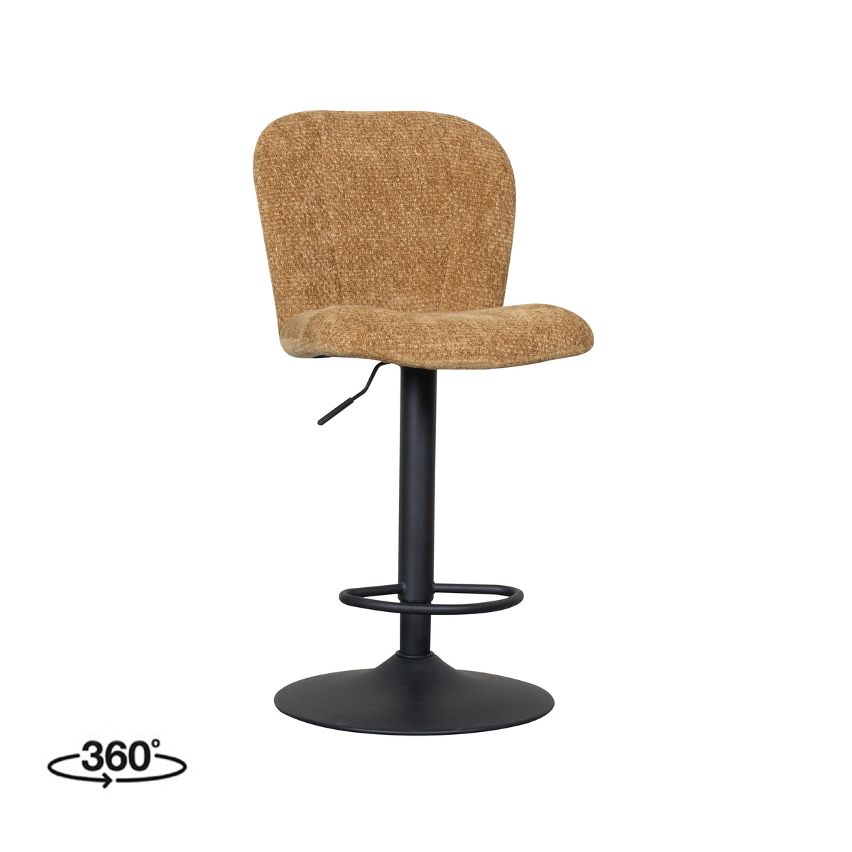 Label51 - Barkruk Vino - Stof - Mosterd - 45 x 53 x 95-116 cm