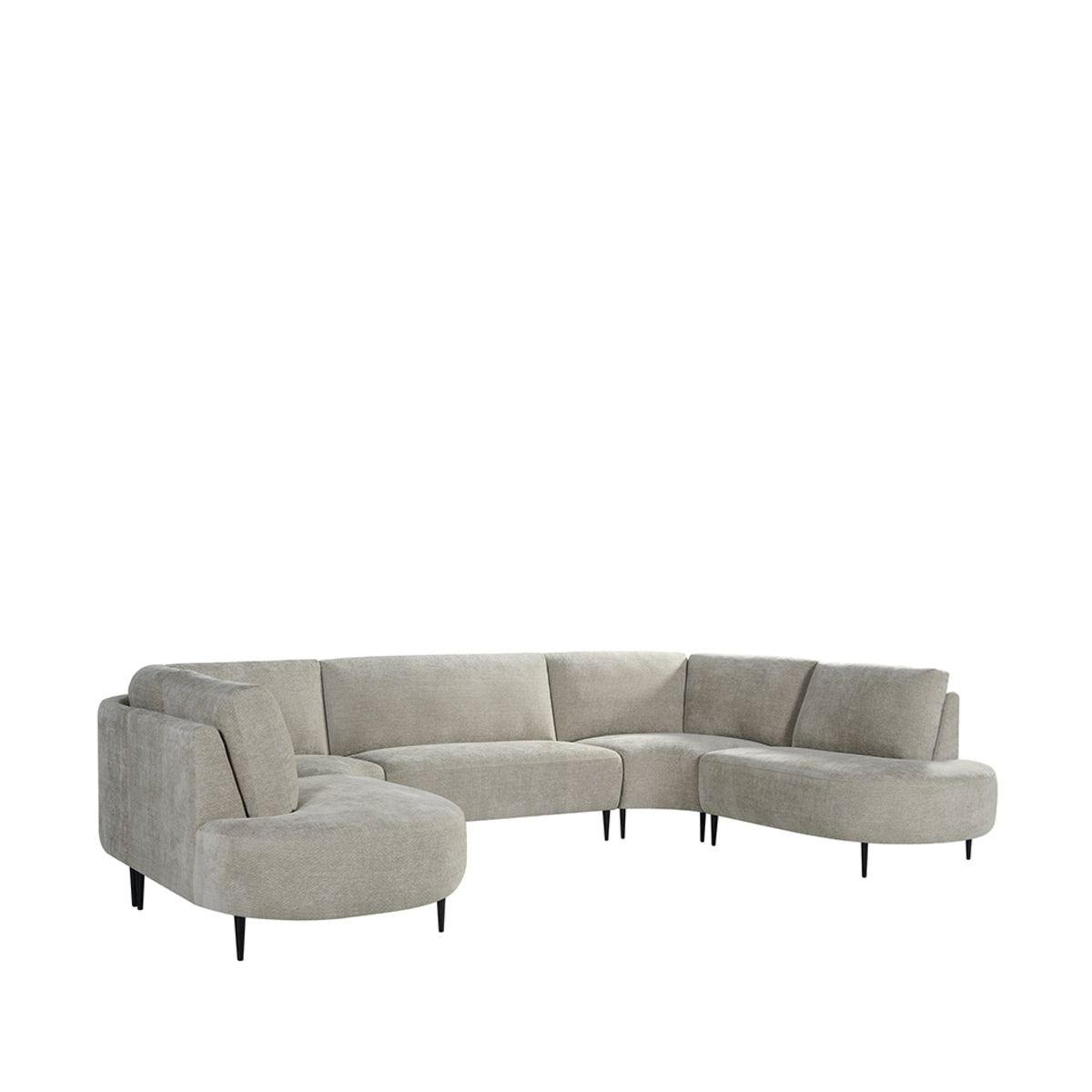 Label51 - Canapé en U Milano - Tissu - Naturel - 350 x 232 x 72 cm