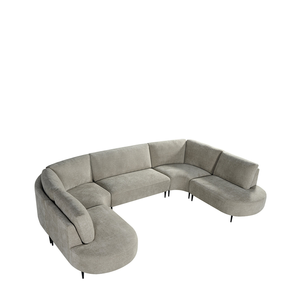 Label51 - Canapé en U Milano - Tissu - Naturel - 350 x 232 x 72 cm