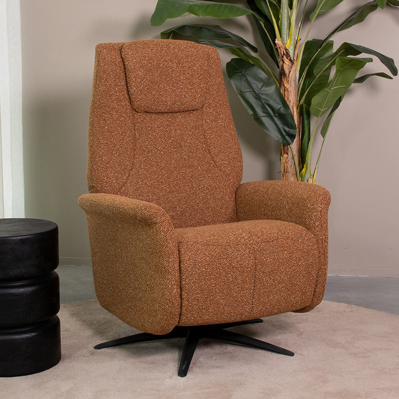 Label51 - Fauteuil relax électrique Stockholm - Bouclé - Corail - 77 x 87 x 112 cm