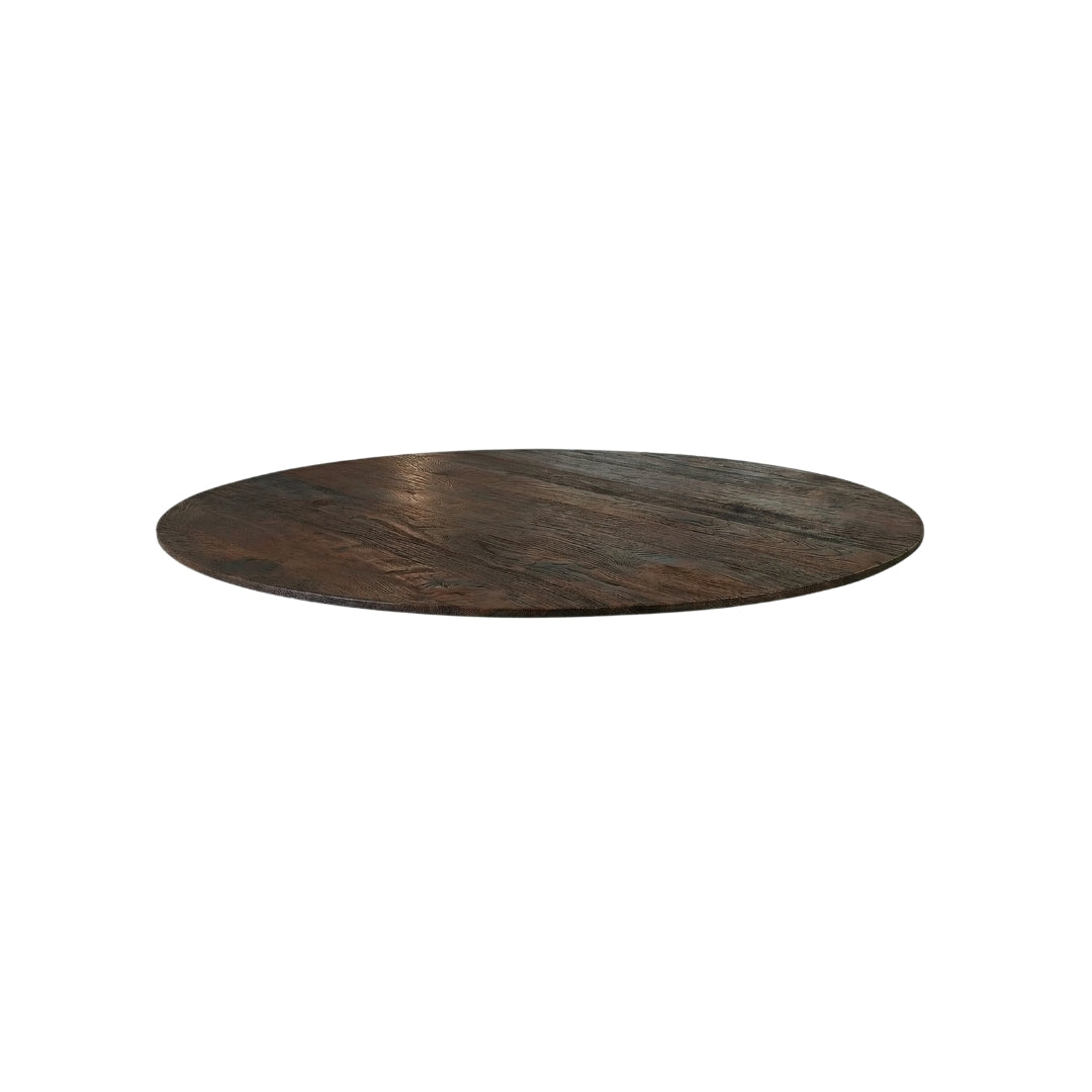 Label51 - Plateau de table rond bord irrégulier - Bois de manguier - Espresso - 120 x 120 cm