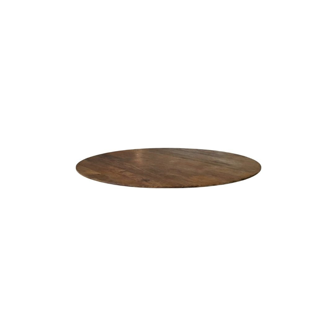 Label51 - Plateau de table rond bord irrégulier - Bois de manguier - Espresso - 110 x 110 cm