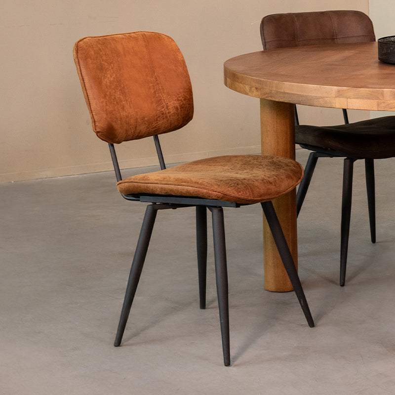 LABEL51 Chaise de salle à manger Fos - Cognac - Cuir