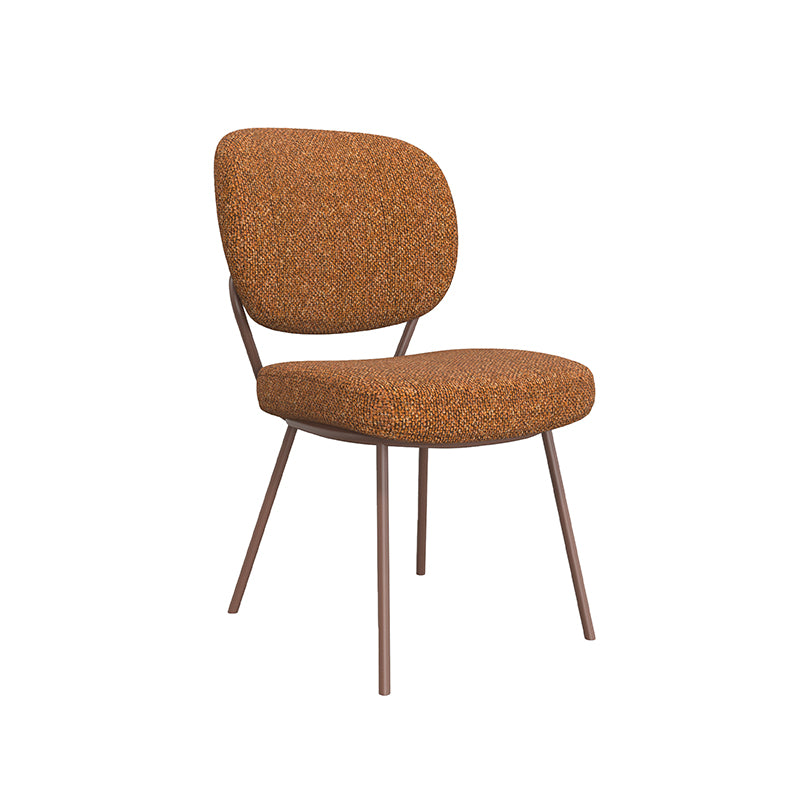 Label51 - Chaise de salle à manger Singapore - Bouclé - Corail - 49 x 63 x 90 cm