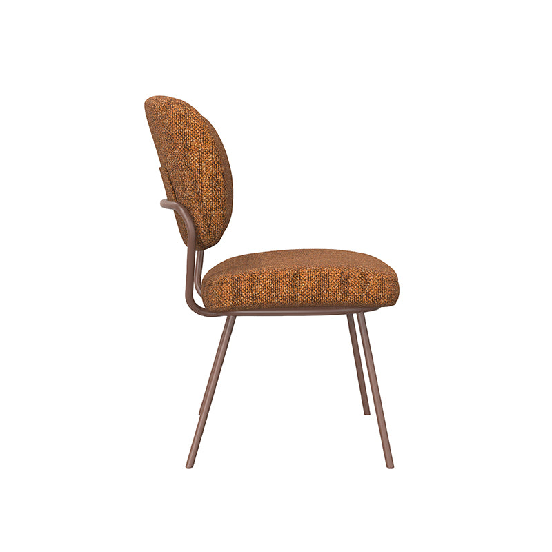Label51 - Chaise de salle à manger Singapore - Bouclé - Corail - 49 x 63 x 90 cm